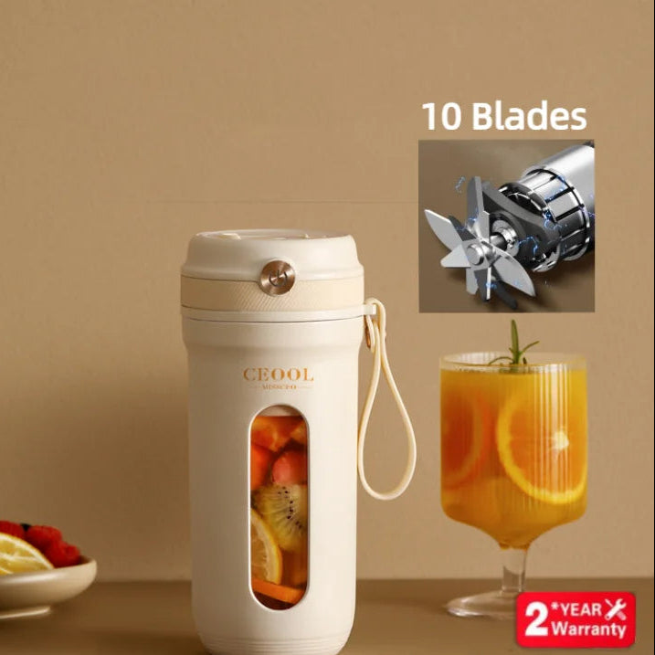 10-Blade Ultra-Powerful Portable Blender - USB Rechargeable Smoothie Maker - TradixPro