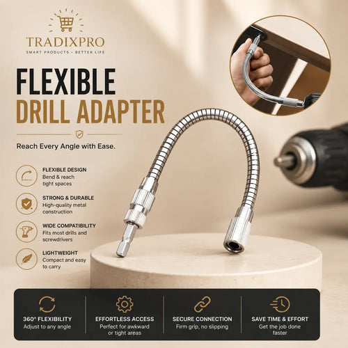105° Right Angle Drill Adapter with Flexible Shaft