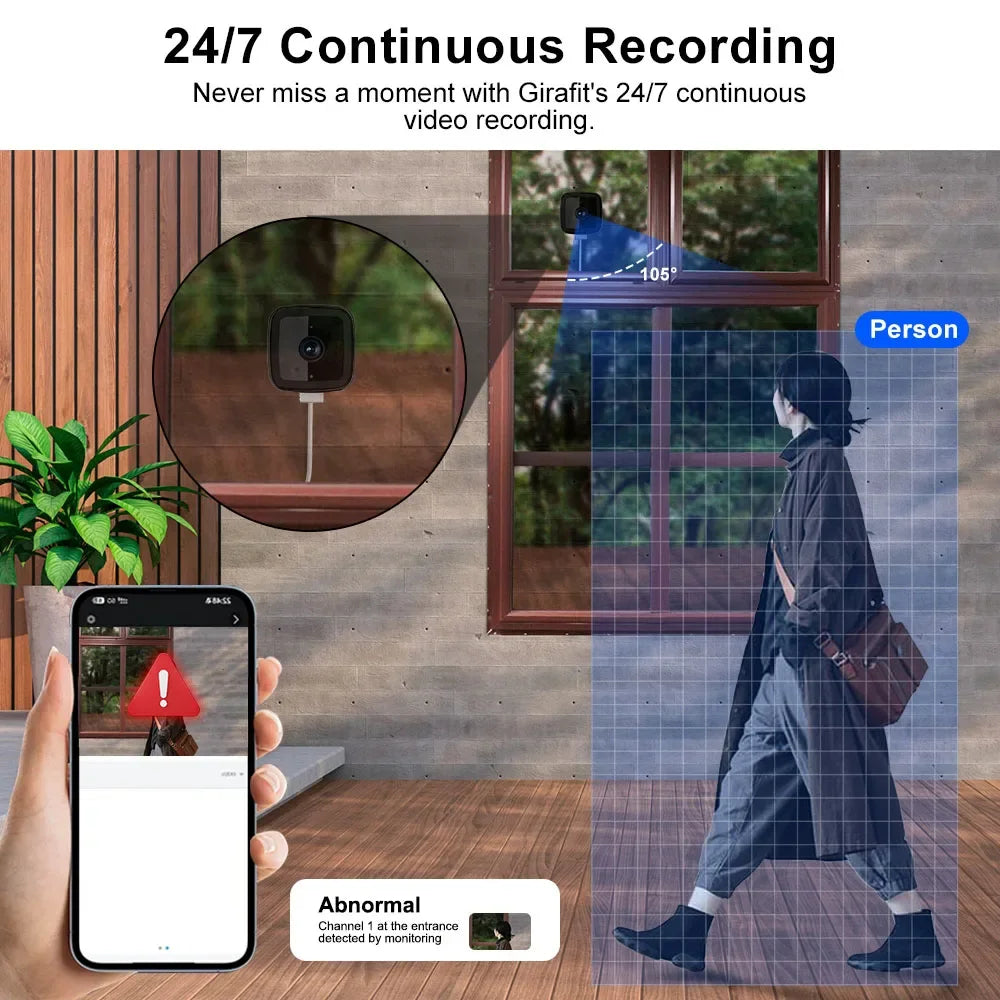 1080P WiFi Window Security Camera - Full Color Night Vision & Two-Way Audio - TradixPro