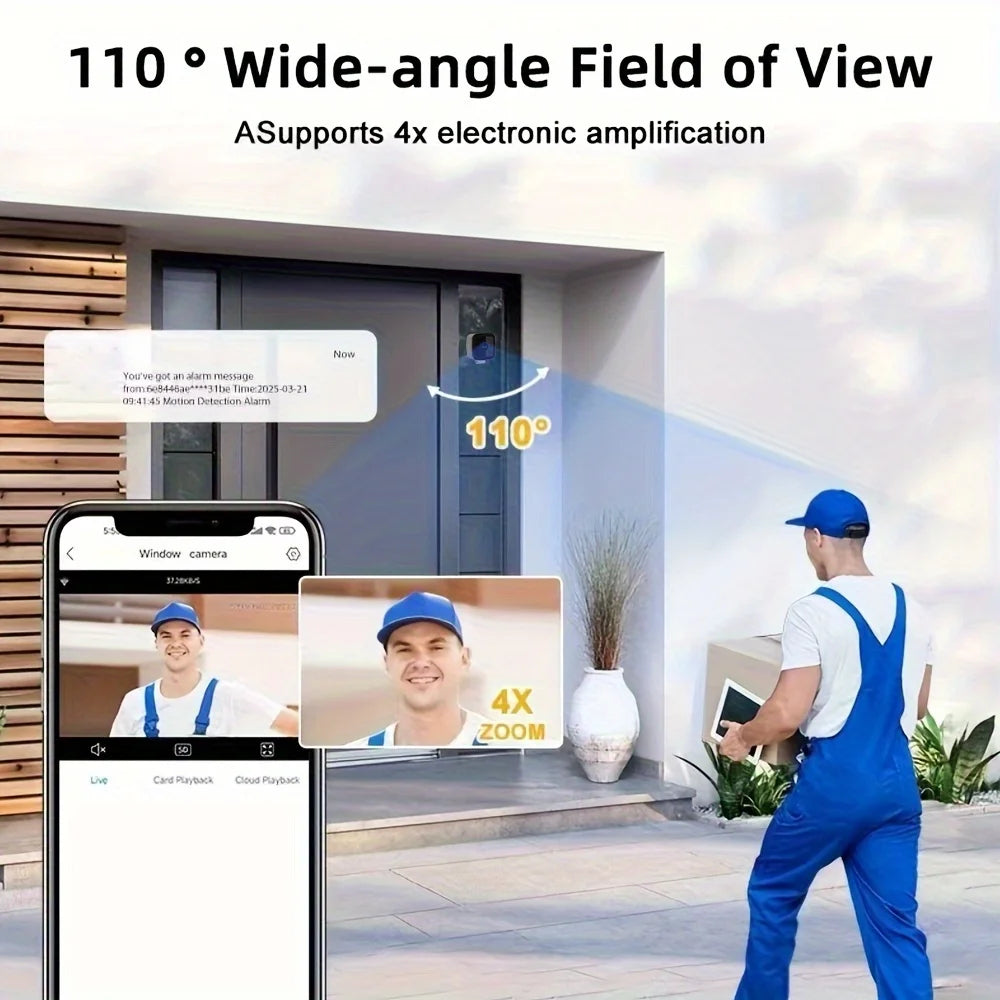 1080P WiFi Window Security Camera - Full Color Night Vision & Two-Way Audio - TradixPro