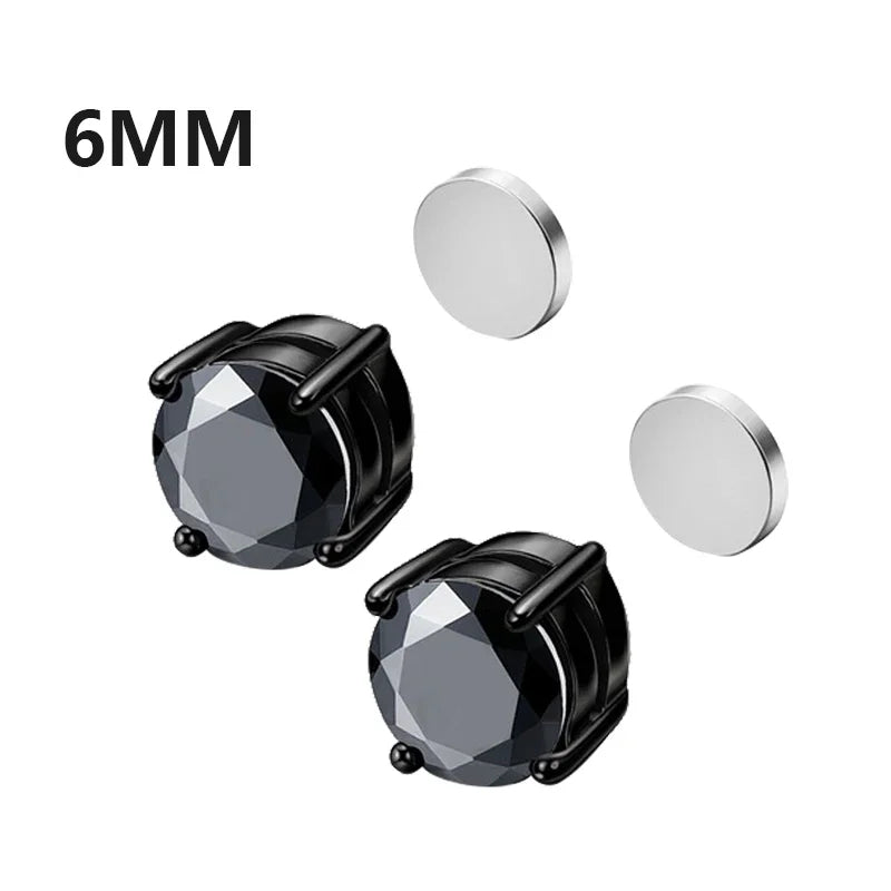 Magnetic Clip-On Zircon Stud Earrings – No Piercing Required
