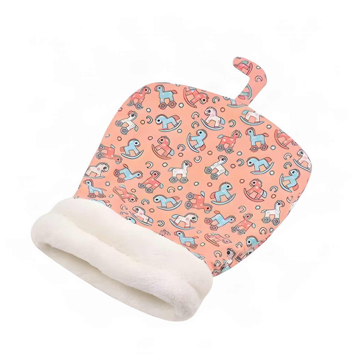 Plush Cat Sleeping Bag with Fold-Over Cuff and Cotton Filling