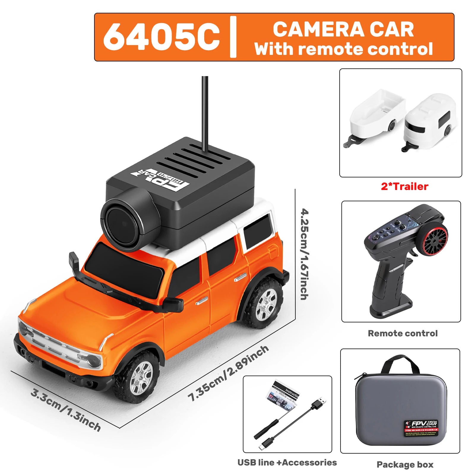 Mini RC Car with 720P FPV Camera - WiFi Control & Gyro Stabilization