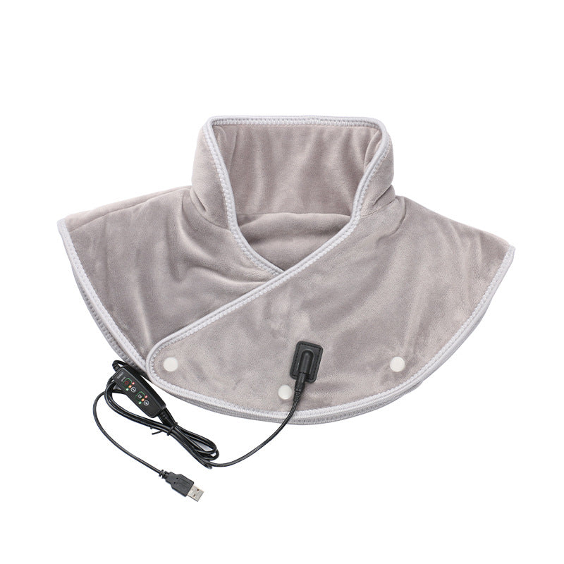 Electric Heated Neck & Shoulder Wrap - USB Vibration Massage Therapy Pad