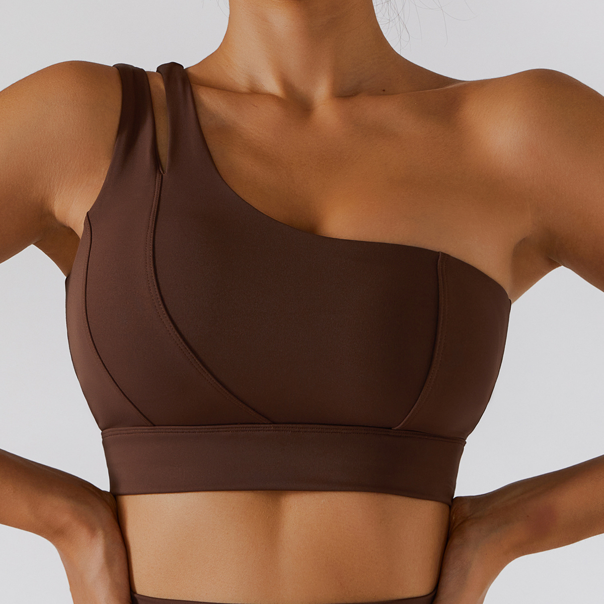 Women's One-Shoulder Sports Bra for Low-Impact Training