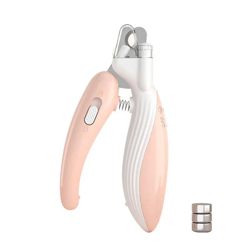 Pet Nail Clipper with LED Light & Built-In Nail File