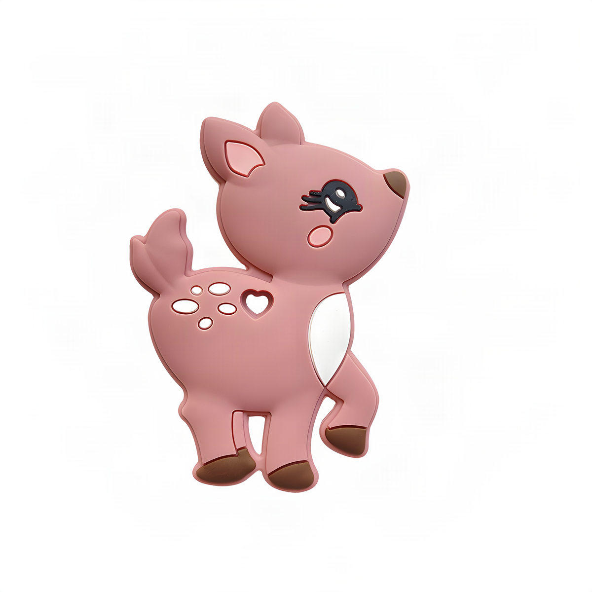 Silicone Deer Baby Teether with Rounded Edges in Five Colors