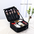 Makeup Travel Case, Adjustable Dividers and Brush Storage