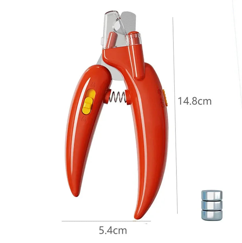 Pet Nail Clipper with LED Light & Built-In Nail File
