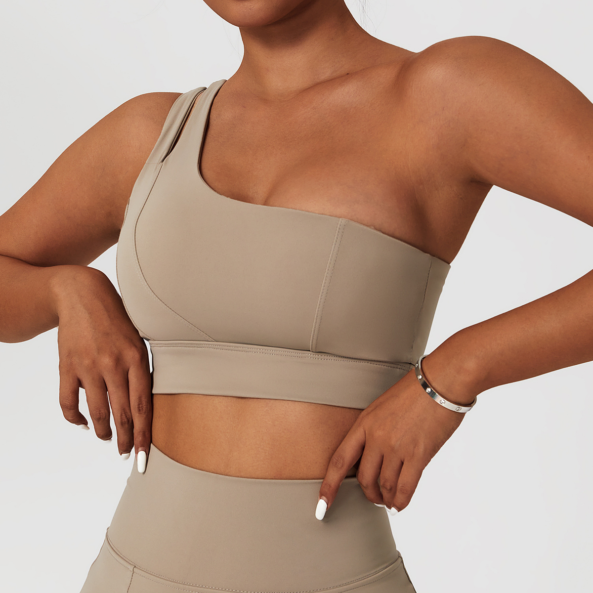 Women's One-Shoulder Sports Bra for Low-Impact Training