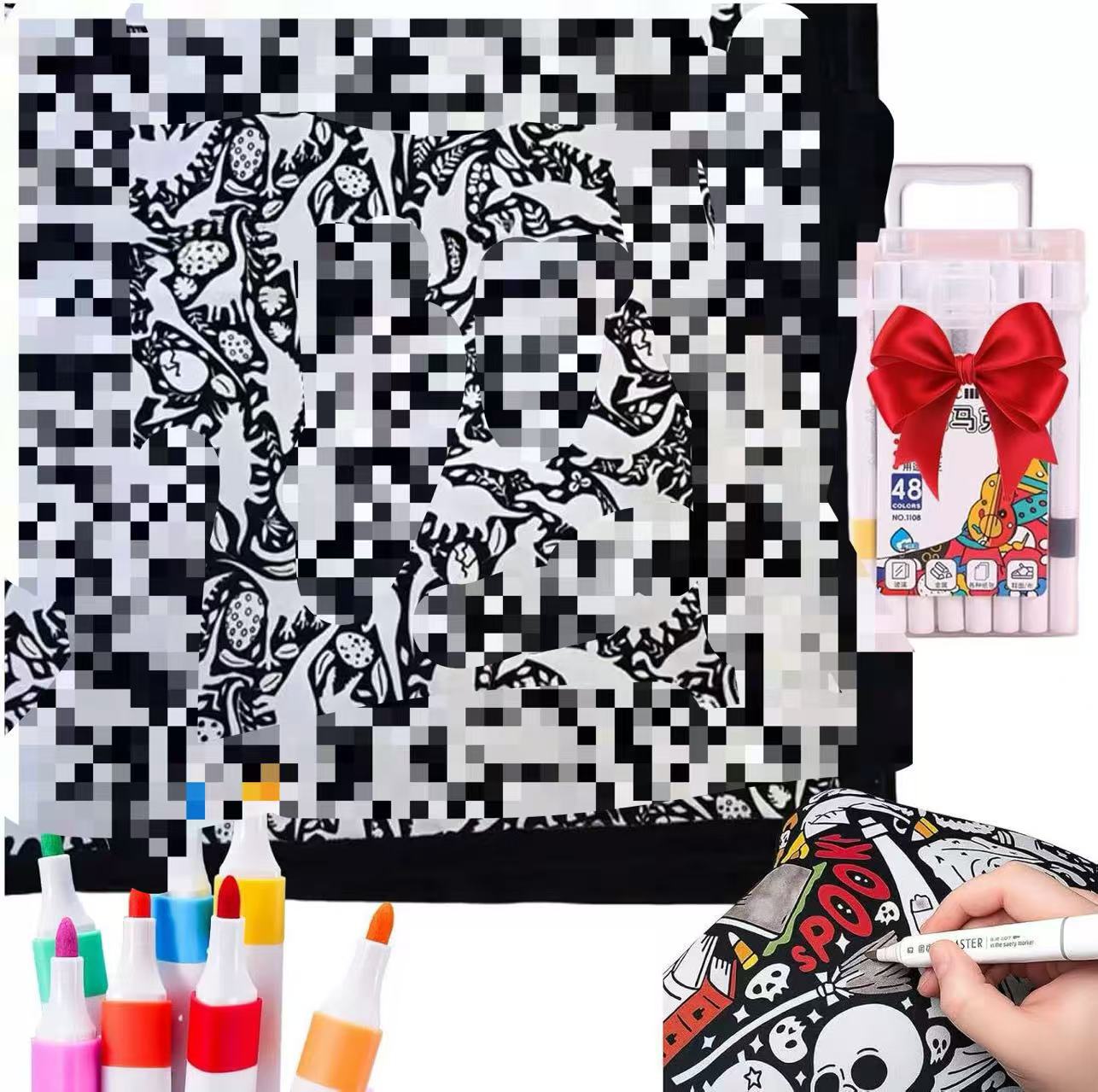 DIY Coloring Blanket with 12 Fabric Markers – Velvet
