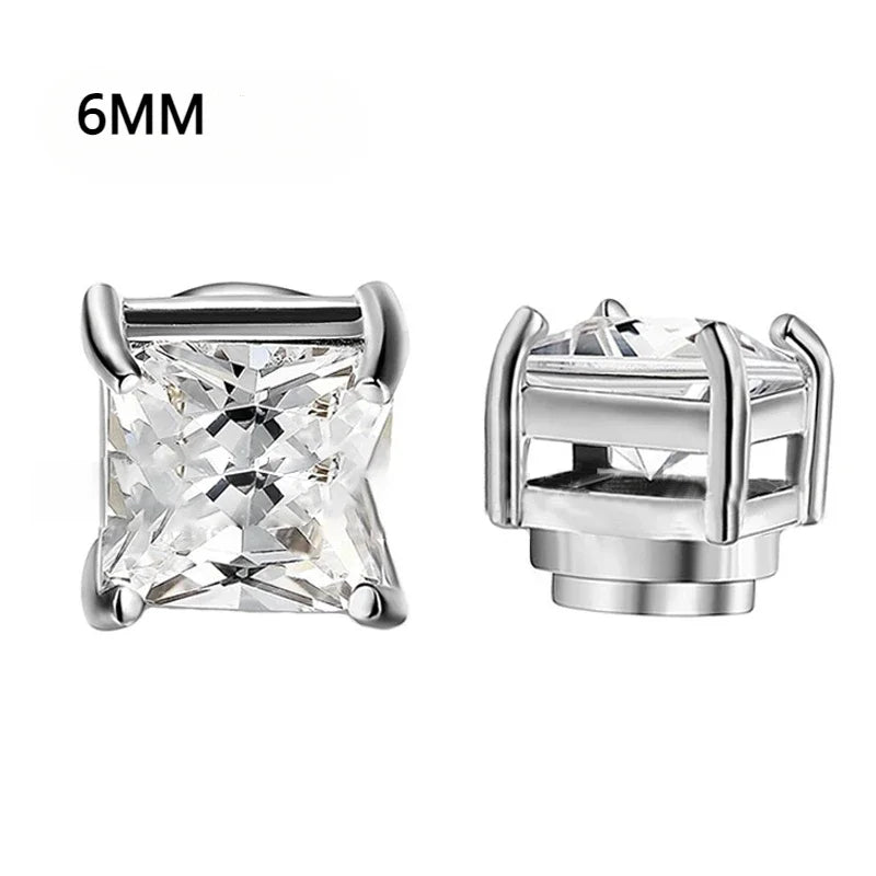 Magnetic Clip-On Zircon Stud Earrings – No Piercing Required
