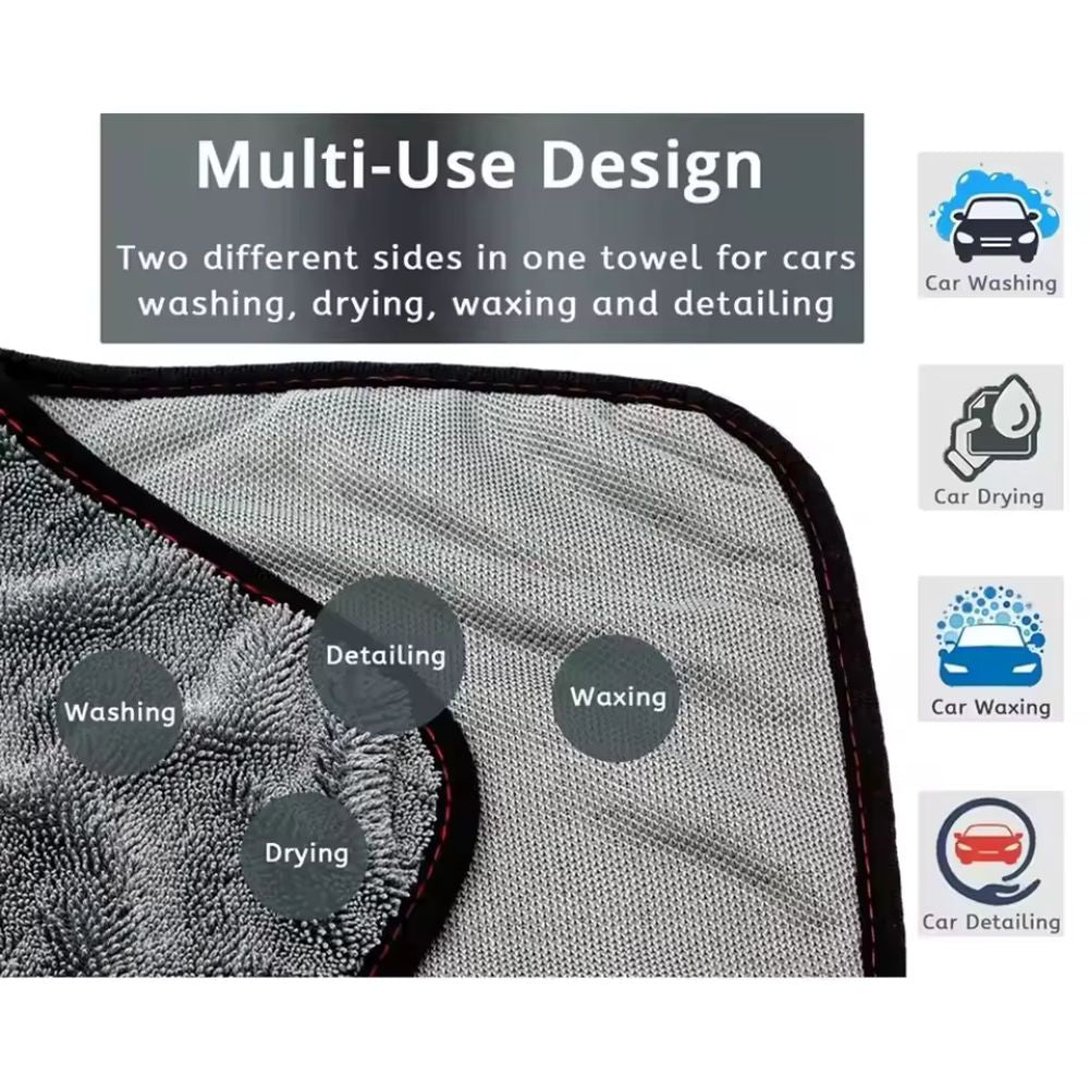 1200GSM Microfiber Twist Car Drying Towel - TradixPro