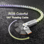 120W Ultra-Fast Charging Cable with Glowing RGB LED (High Power & Aesthetic Design) - TradixPro