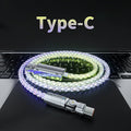 120W Ultra-Fast Charging Cable with Glowing RGB LED (High Power & Aesthetic Design) - TradixPro
