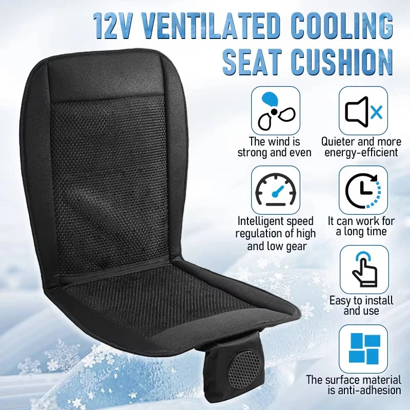 12V Car Seat Cooling Cover - Ventilated Mesh Cushion for Summer Driving - TradixPro