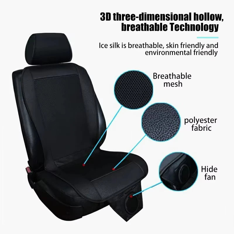 12V Car Seat Cooling Cover - Ventilated Mesh Cushion for Summer Driving - TradixPro