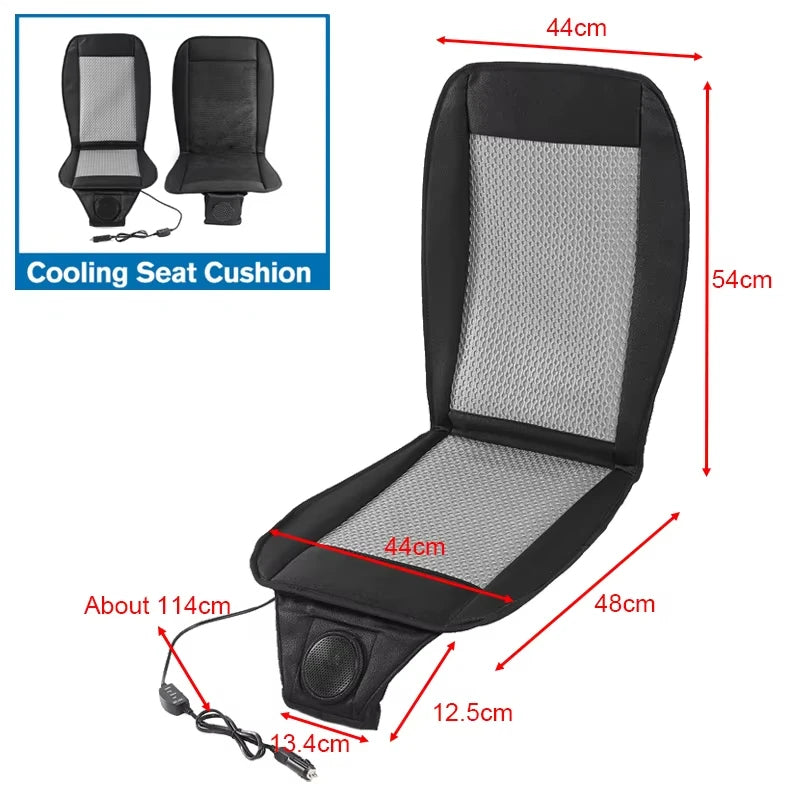 12V Car Seat Cooling Cover - Ventilated Mesh Cushion for Summer Driving - TradixPro