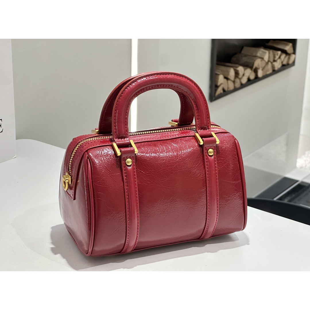 Boston Handbag with Shoulder Strap and Zip Closure in Seven Colors