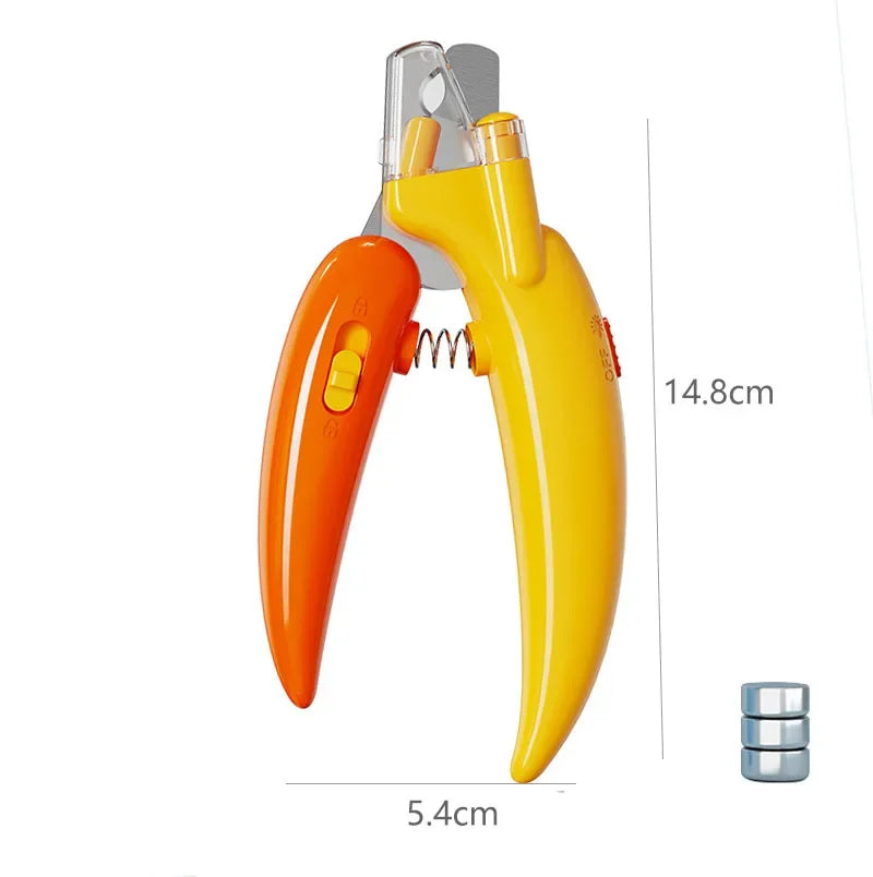 Pet Nail Clipper with LED Light & Built-In Nail File
