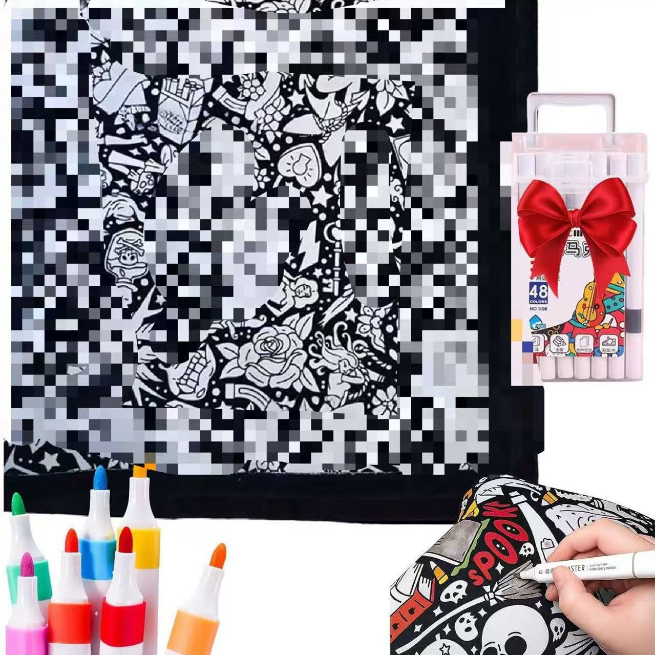 DIY Coloring Blanket with 12 Fabric Markers – Velvet