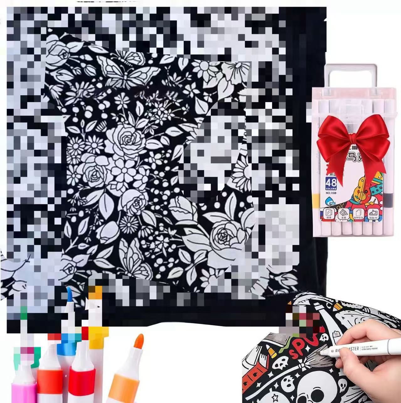 DIY Coloring Blanket with 12 Fabric Markers – Velvet