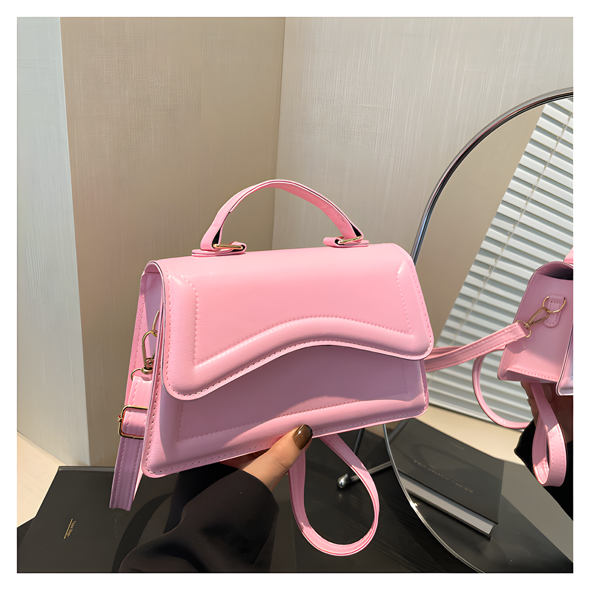 Mini Square Shoulder Bag with Top Handle