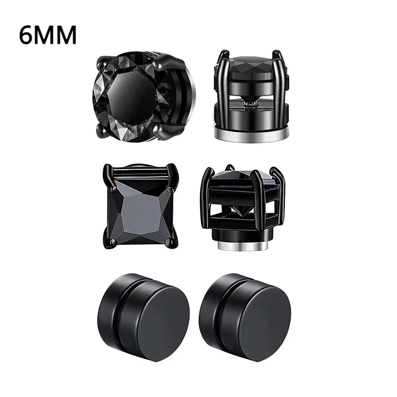 Magnetic Clip-On Zircon Stud Earrings – No Piercing Required