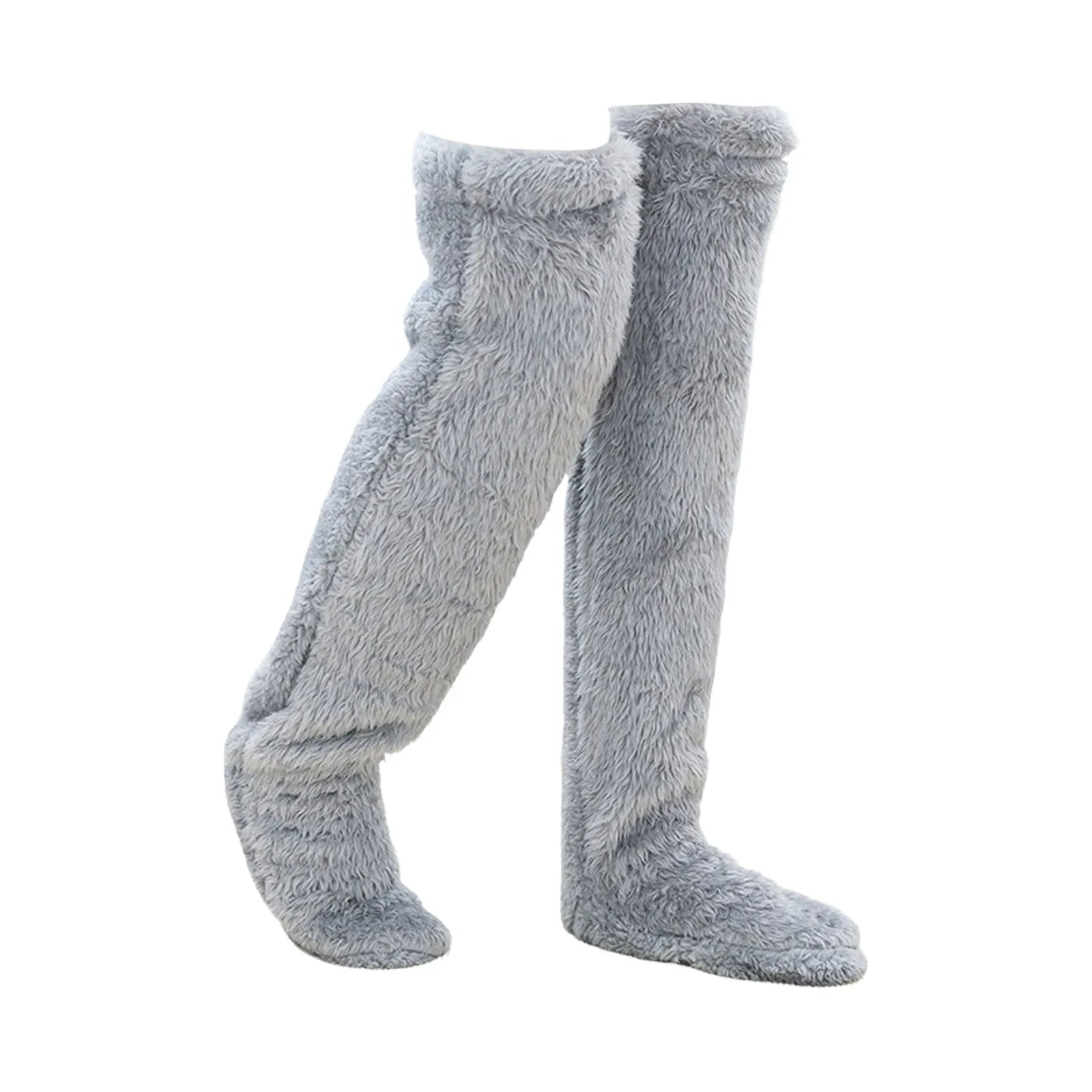 Over Knee Fuzzy Leg Warmers - Double-Sided Plush Winter Socks