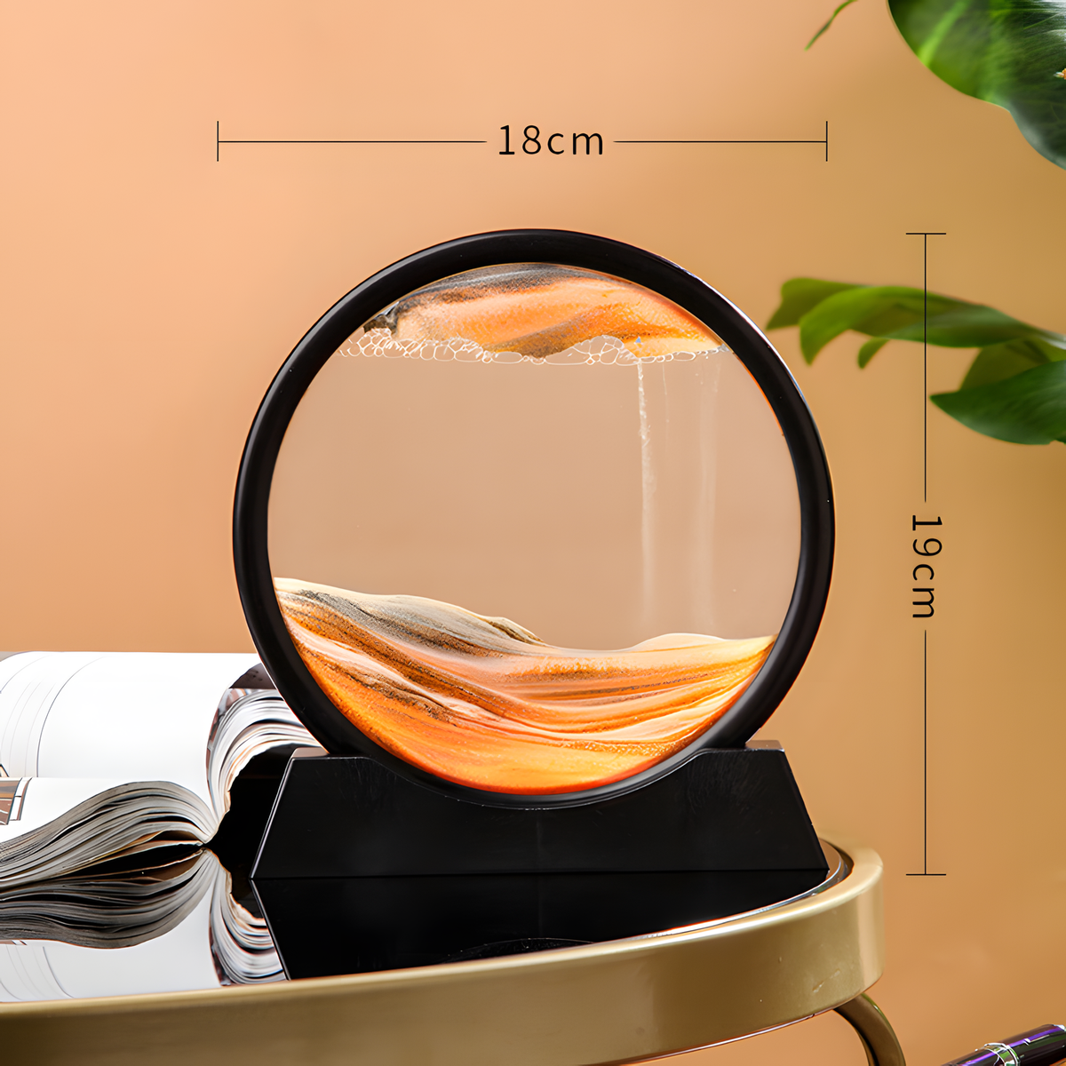 Flowing Sand Art Frame Display for Home and Desk Decor Styling