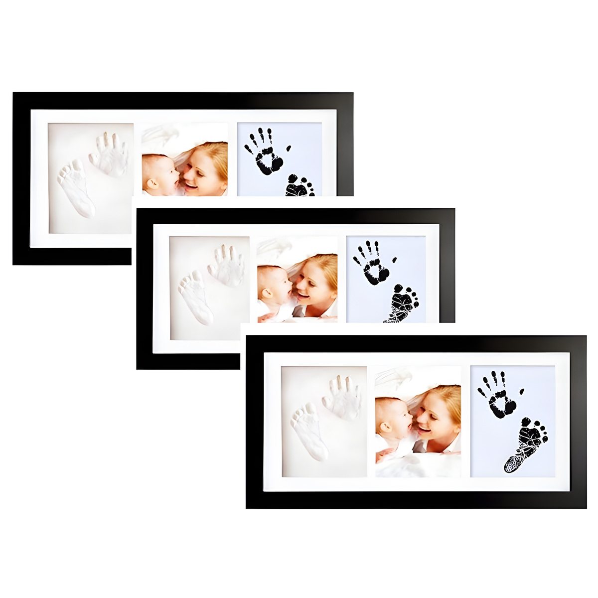 Inkprint Keepsake Frame with Clay Imprint and Photo Slots