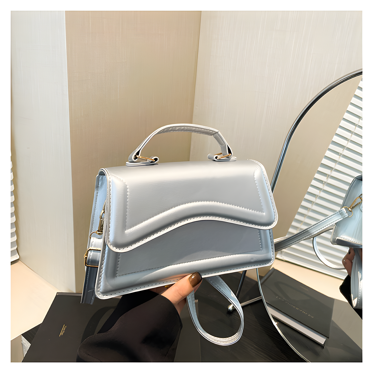 Mini Square Shoulder Bag with Top Handle