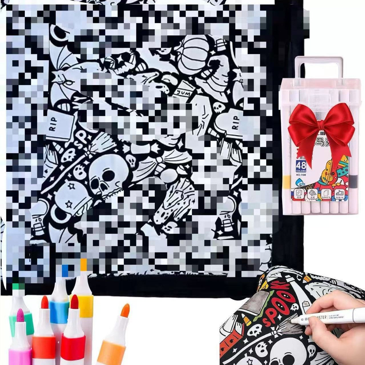 DIY Coloring Blanket with 12 Fabric Markers – Velvet