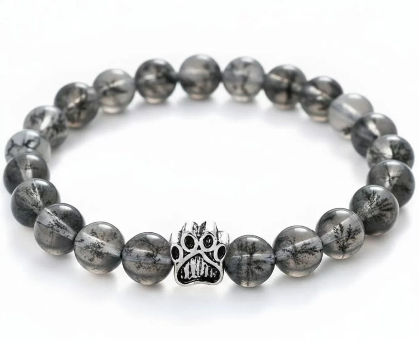 Dog Paw Bead Bracelet Natural Stone 8mm 35 Stone Options