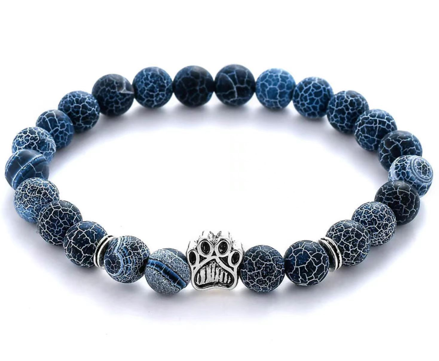 Dog Paw Bead Bracelet Natural Stone 8mm 35 Stone Options