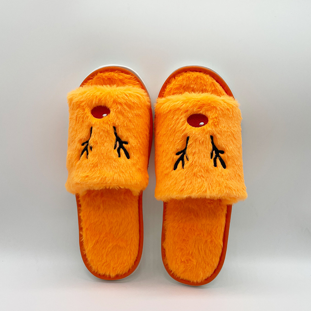 Halloween Plush Slippers, Pumpkin & Elk Faces, Open Toe One Size