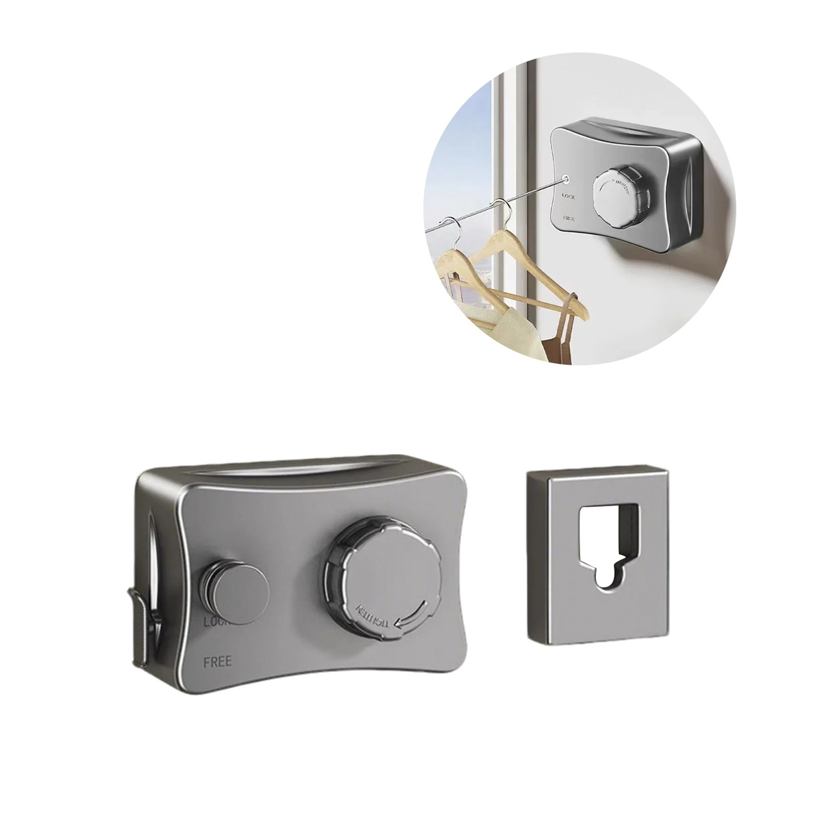 5.1 m Wall-Mounted Retractable Clothesline for Small Spaces