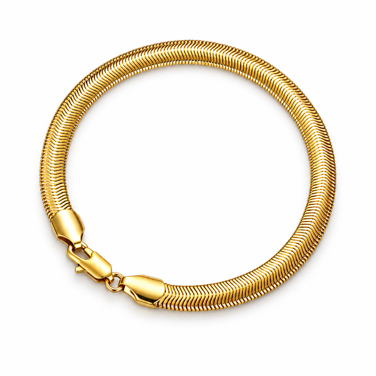 Gold-Tone Snake-Chain Bracelet with Clasp