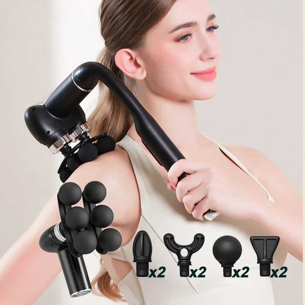 Percussion Massage Gun with 6 Heads and Detachable Handle