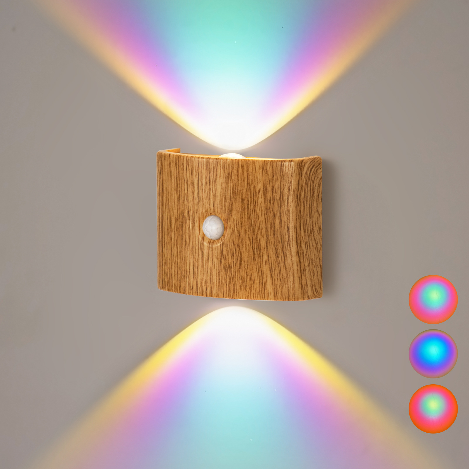 Motion Sensor Wall Light with RGB or 3-Color LED Options