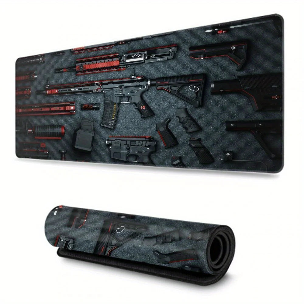 Tactical Gun Parts Print Extended Desk Mat – Multi-Size