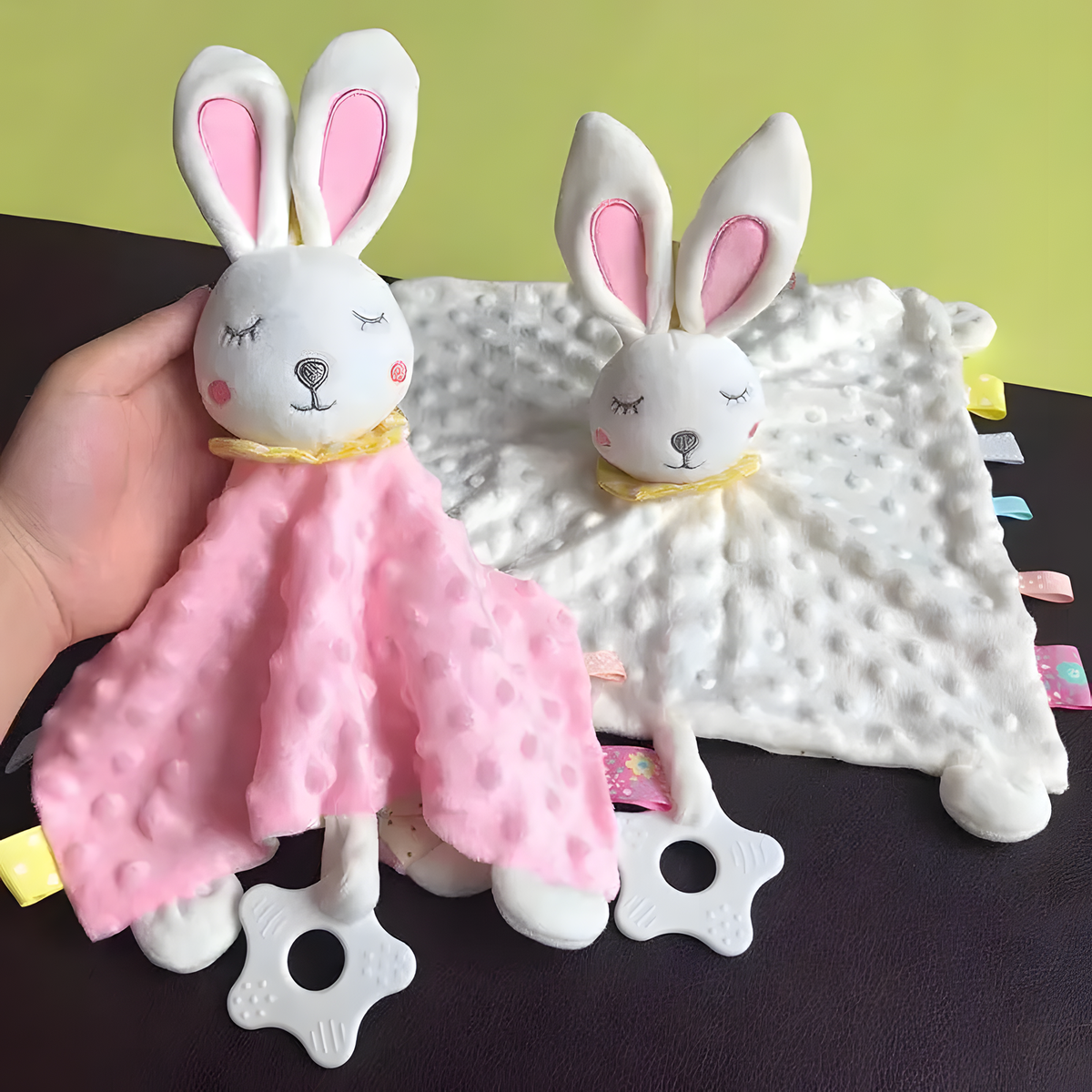 Baby Comfort Blanket with Plush Animal Head for Shared Play