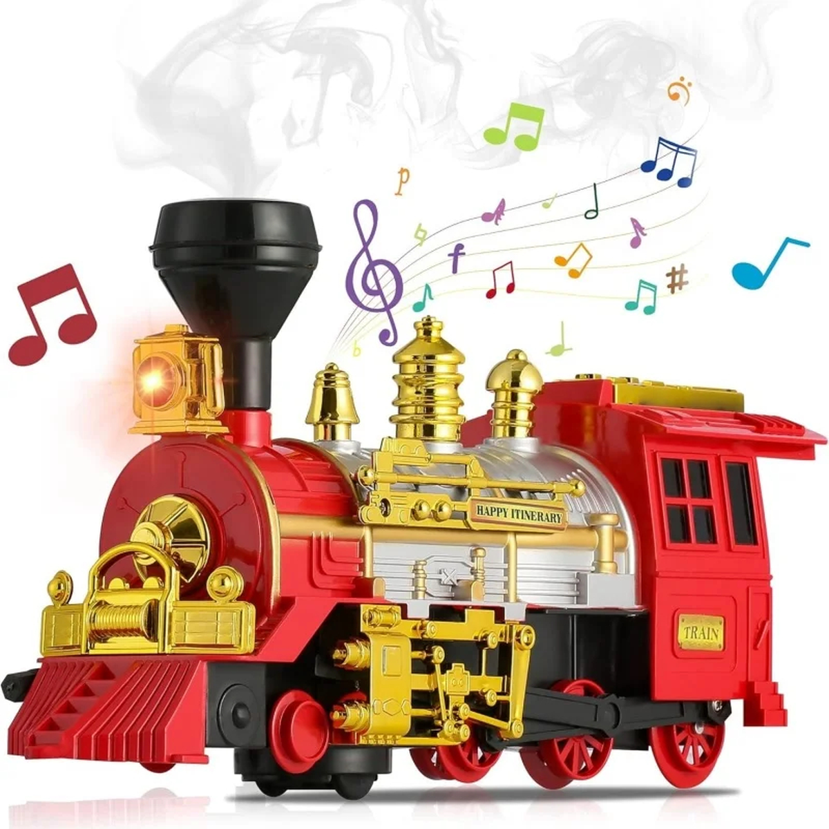 Electric Toy Train with Lights, Music and Mist Effect