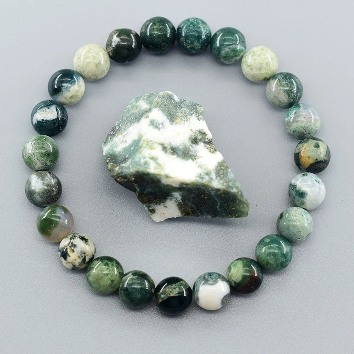 Stone-Look Bead Stretch Bracelet