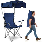 Camping Chair with Canopy - UPF 50+ Sunshade Folding Beach Chair