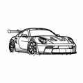 Black Metal Sports Car Outline Wall Art, 30 x 12 cm Decor