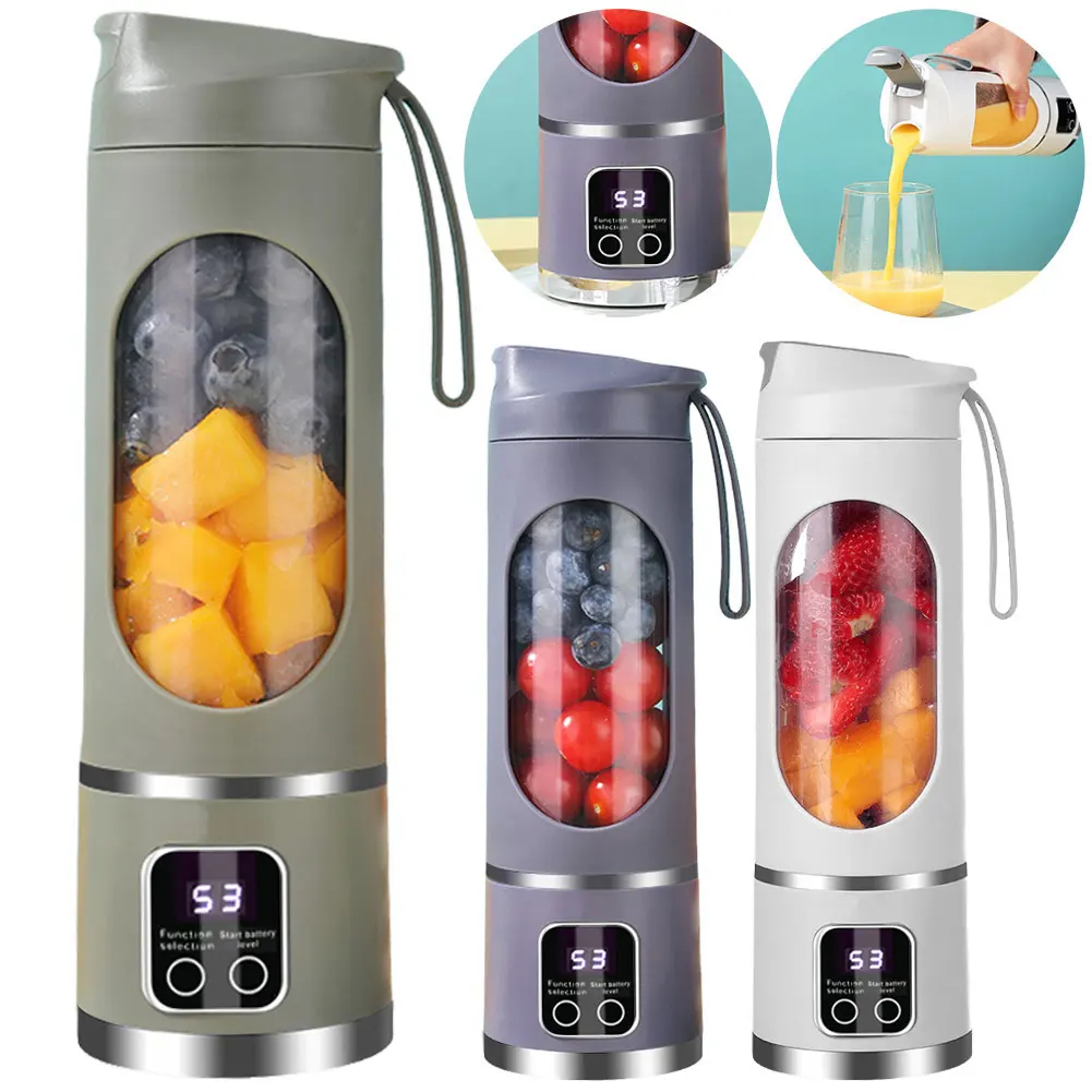 Portable Blender Cup 450ml USB Rechargeable 8-Blade