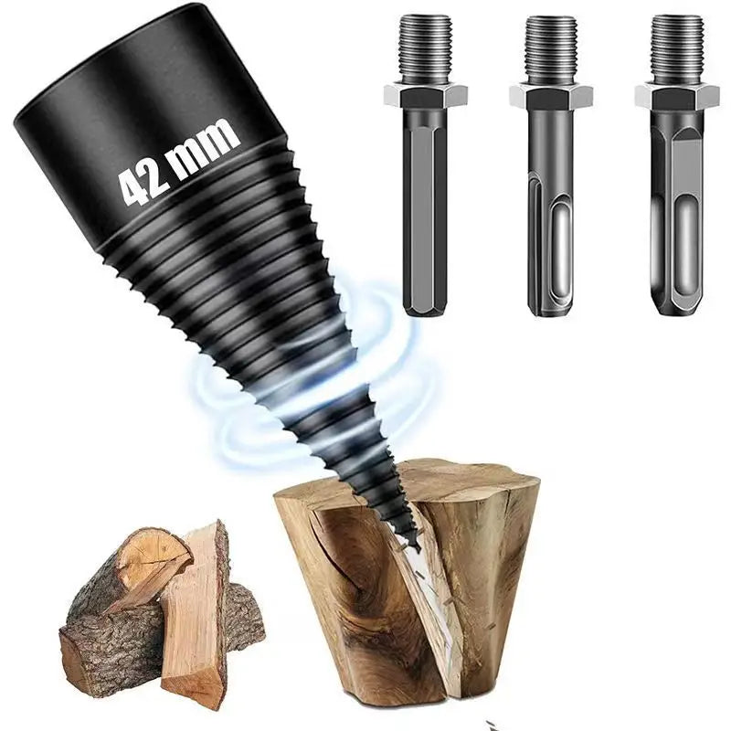 Firewood Splitter Drill Bit 42mm — Hex, Round & Square Shank