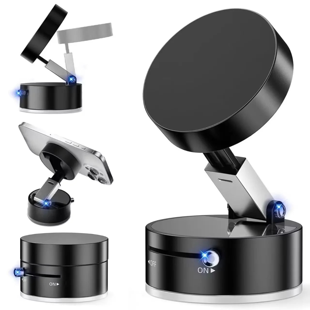 Foldable Magnetic Phone Holder – 360° Vacuum Suction Mount