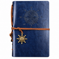 Compass Loose-Leaf Travel Journal with Tie and Wheel Charm